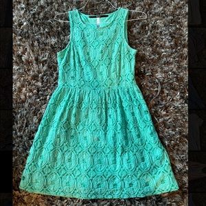 Teal lace dress